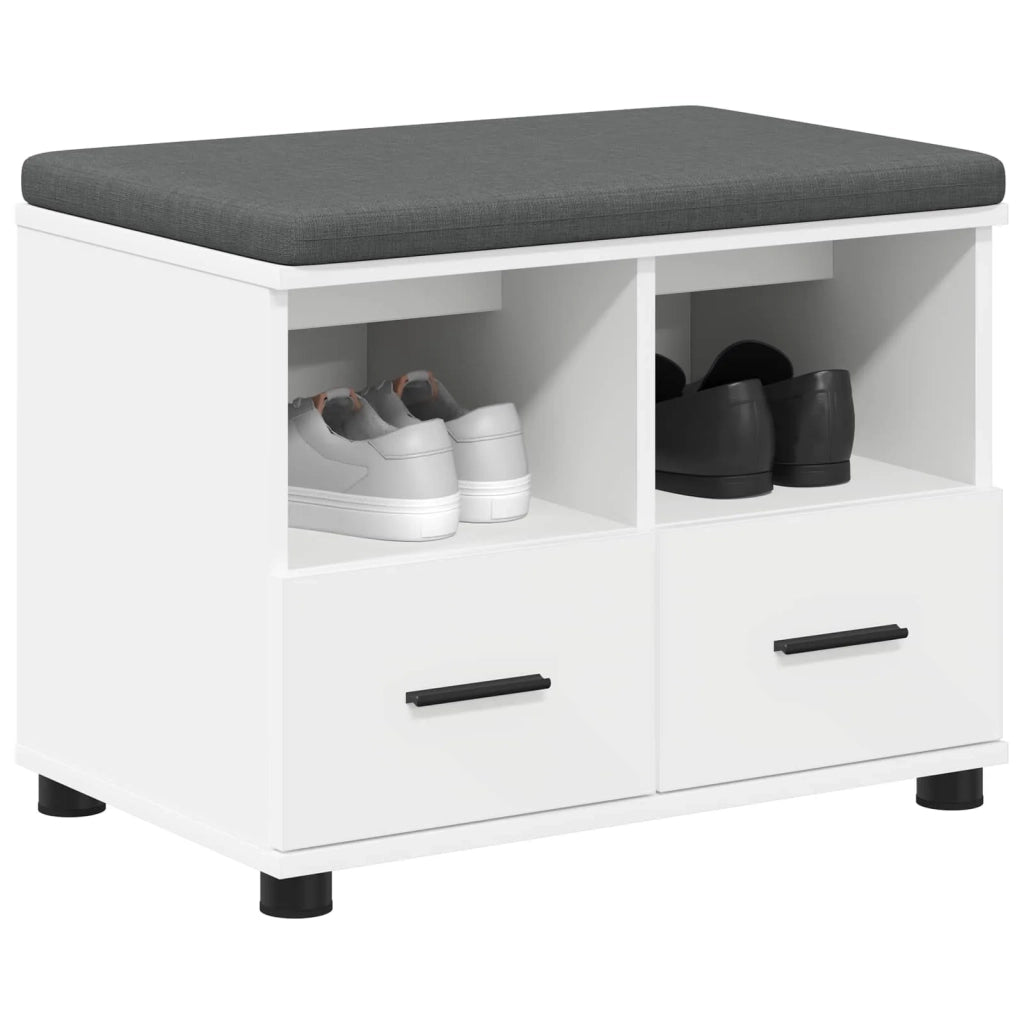 Panca per ingresso con cuscino-Sgabello-Panca da Corridoio Bianco 60 x 38 x 46 cm 335250