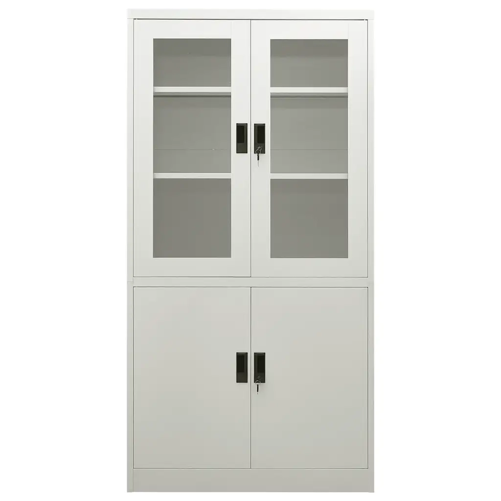 Armadio per Ufficio Grigio Chiaro 90x40x180 cm in Acciaio 335947