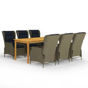 Set da Pranzo da Giardino 7 pz Marrone cod mxl 43643