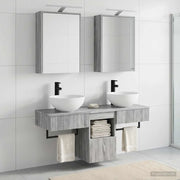 Set di Armadi da Bagno 5 pz Sonoma grigio Legno ingegnerizzato