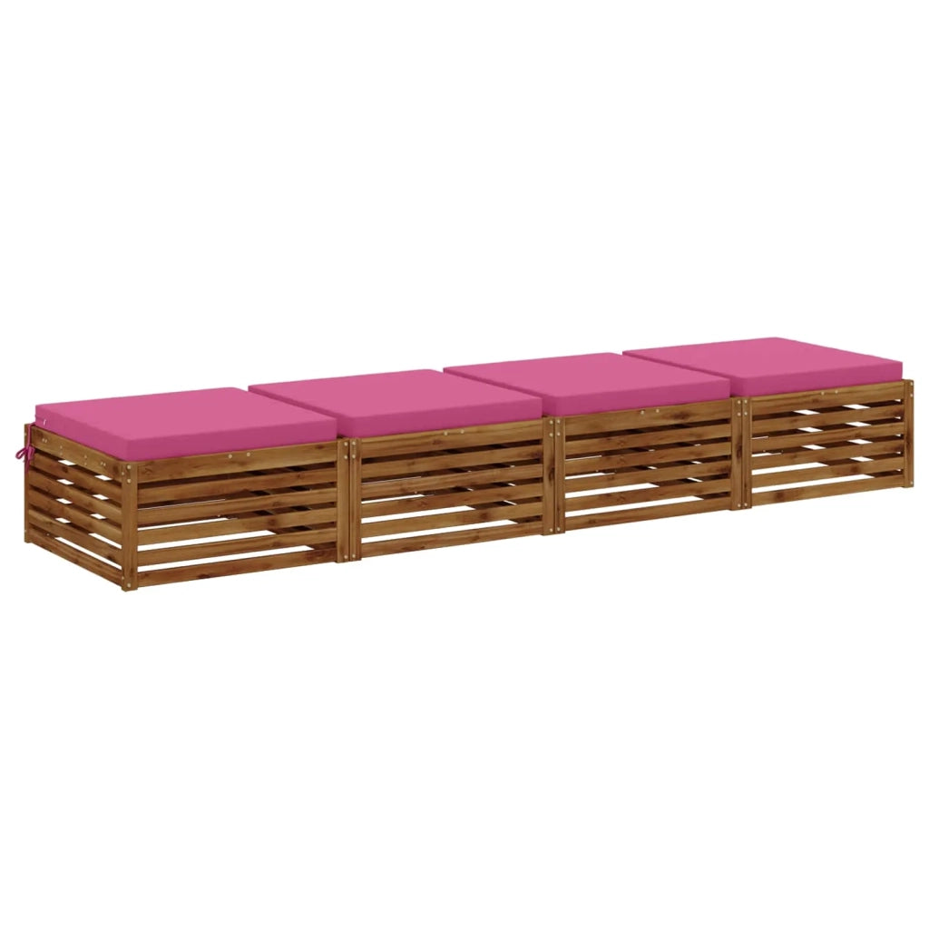 Cuscini per Sedia in 4 Pezzi SOEST 4 pz 100% Poliestere Rosa 945098