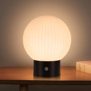 ZMH Lampada da tavolo LED bianca wireless rotonda touch dimmerabile ricaricabile per camera letto comodino