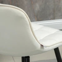 Set 2 Sgabelli da Bar con Schienale e Poggiapiedi in Stile Nordico in Metallo e Velluto, color Crema, 45x47x84 cm