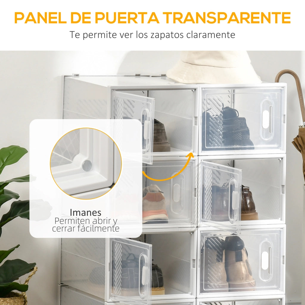 Armadio modulare per scarpe con 8 cubi e ante magnetiche ¨C zephmum ¨C 28x36x21 cm trasparente