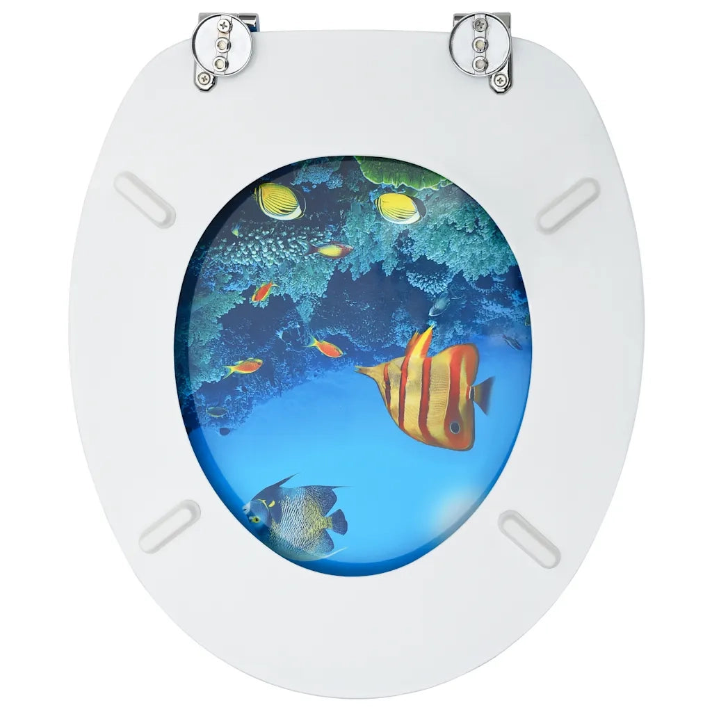Tavolette WC con Coperchi 2 pz in MDF Design Fondo Mare cod mxl 69199