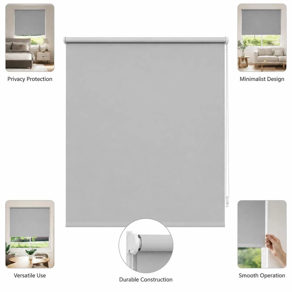Blackout Roller Blind, 160 X 175 Cm, Grey