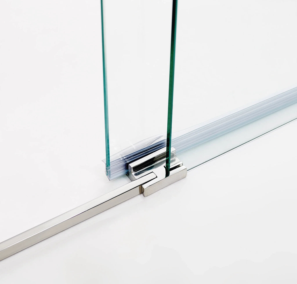Box doccia frontale FUTURA 1 fisso + 1 scorrevole 110 cm (105-110) acciaio inox lucido vetro trasparente