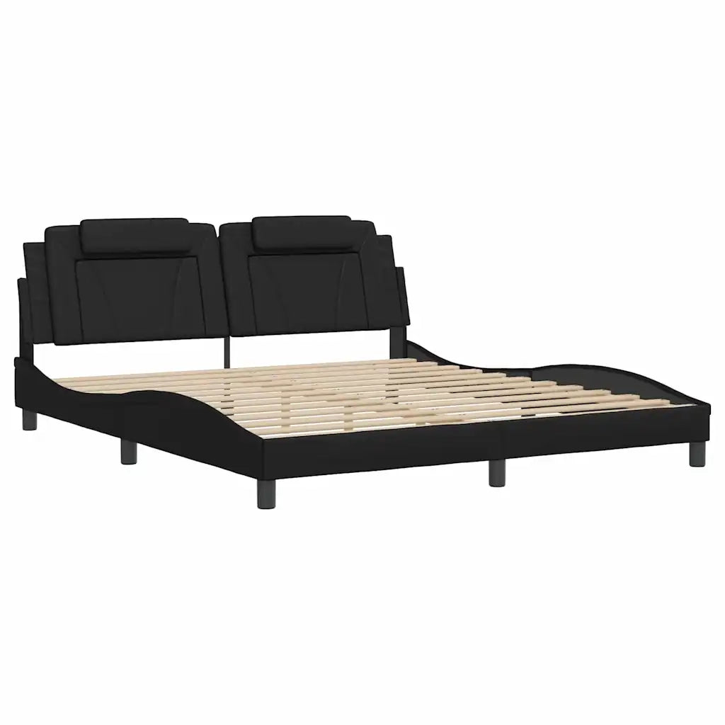 Giroletto Viana senza Materasso Nero 180x200 cm in Similpelle