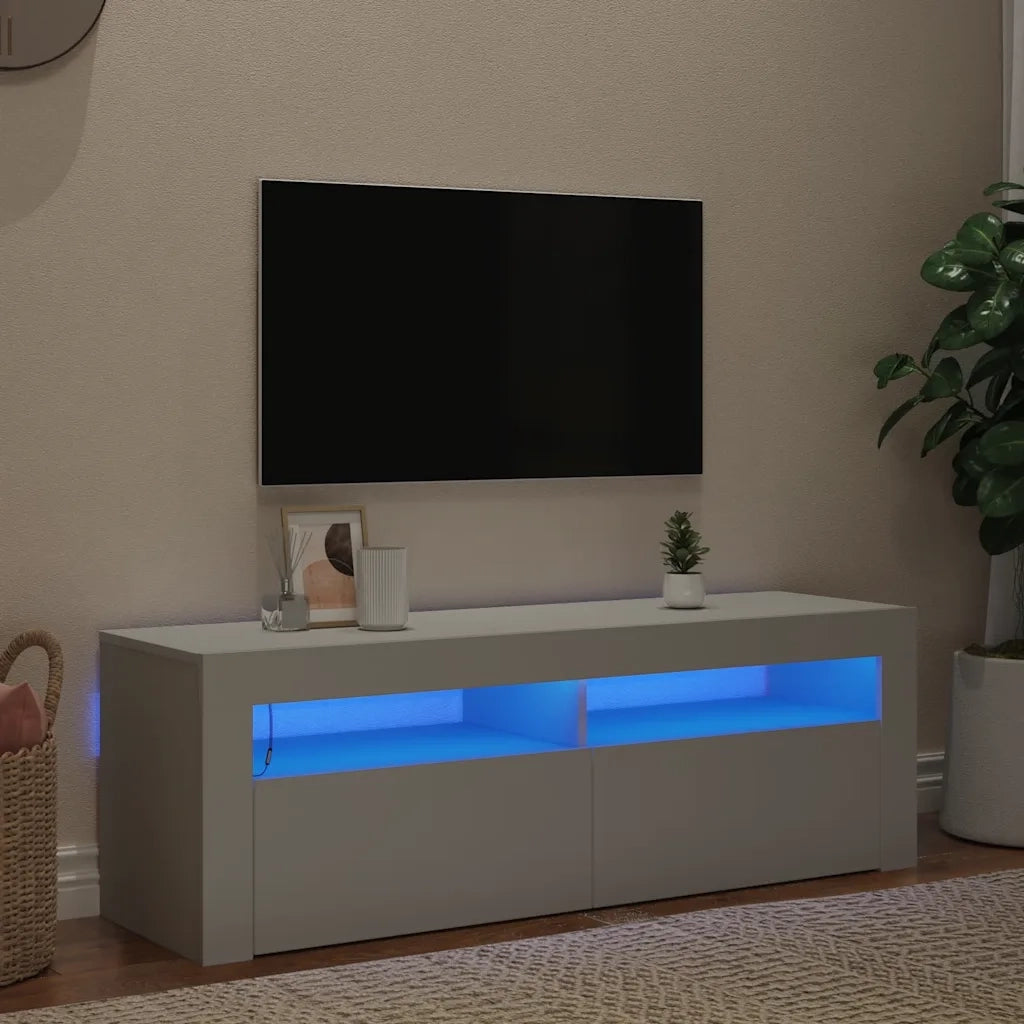 Mobile Porta TV con Luci LED Bianco 120x35x40 cm cod mxl 34029