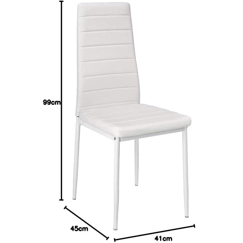 Set 4 Sedie Moderne sala Pranzo Salotto Cucina Seduta Imbottita Ecopelle Bianco