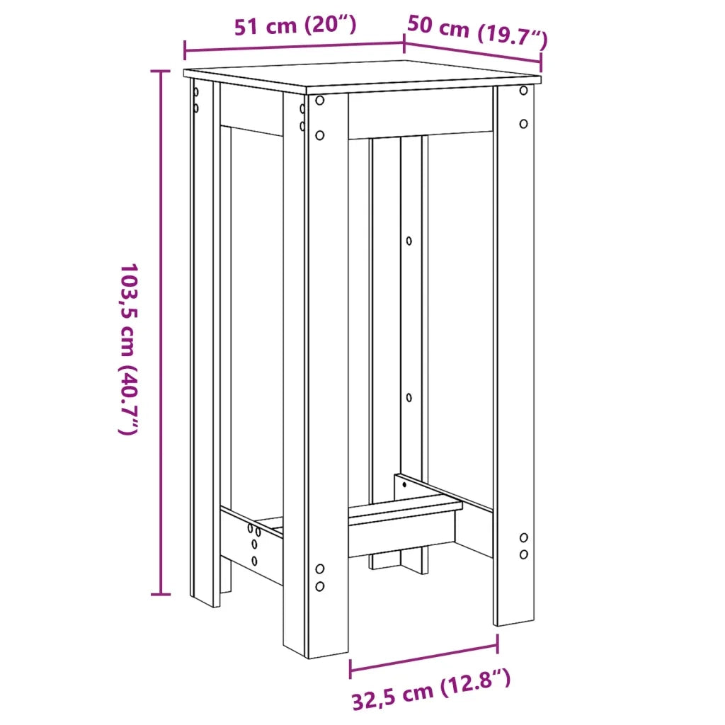 Tavolo da Bar Grigio Cemento 51x50x103,5cm in Legno Multistrato
