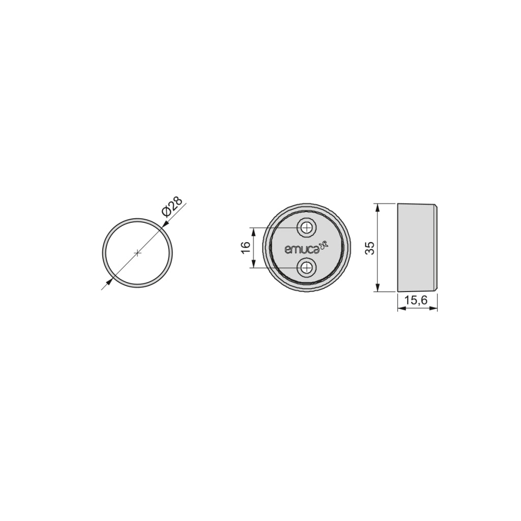 Emuca Kit tubo per armadio rotondo Ã˜28, 1,15 m, Verniciato nero, Alluminio e Zama, 1 u.