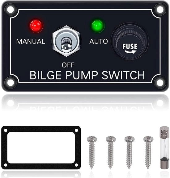Pompa a mano a tre vie con indicatore LED - Manuale/Auto/Uscita - Adatto per Auto Camper e Barca - Robusta e Affidabile - Codice prodotto: Allecto - Modello:  - 3-Way - 3-Way Handmatig/Uit/Auto