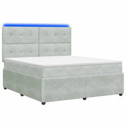 Letto Box Spring LED con Materasso Grigio Chiaro 160 x 200 cm 3456101