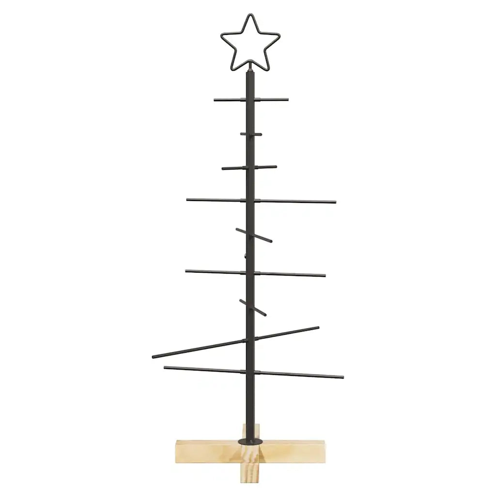 Albero di Natale in metallo con supporto Nero 89 cm