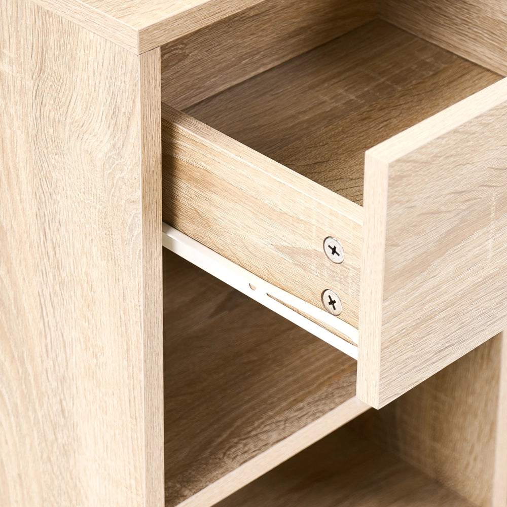 Mobile porta scarpe in MDF marrone chiaro a 2 scomparti con seduta imbottita, design scandinavo, per ingresso