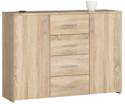 Cassettiera AKORD K45 Cassettiera Sonoma Quercia 110 cm 2 ante 4 cassetti 110x35x80 cm