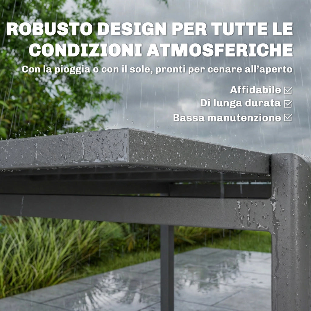 Tavolo da Giardino Allungabile ¨C zephmum ¨C Grigio Scuro, Alluminio, 110-170x90x75 cm
