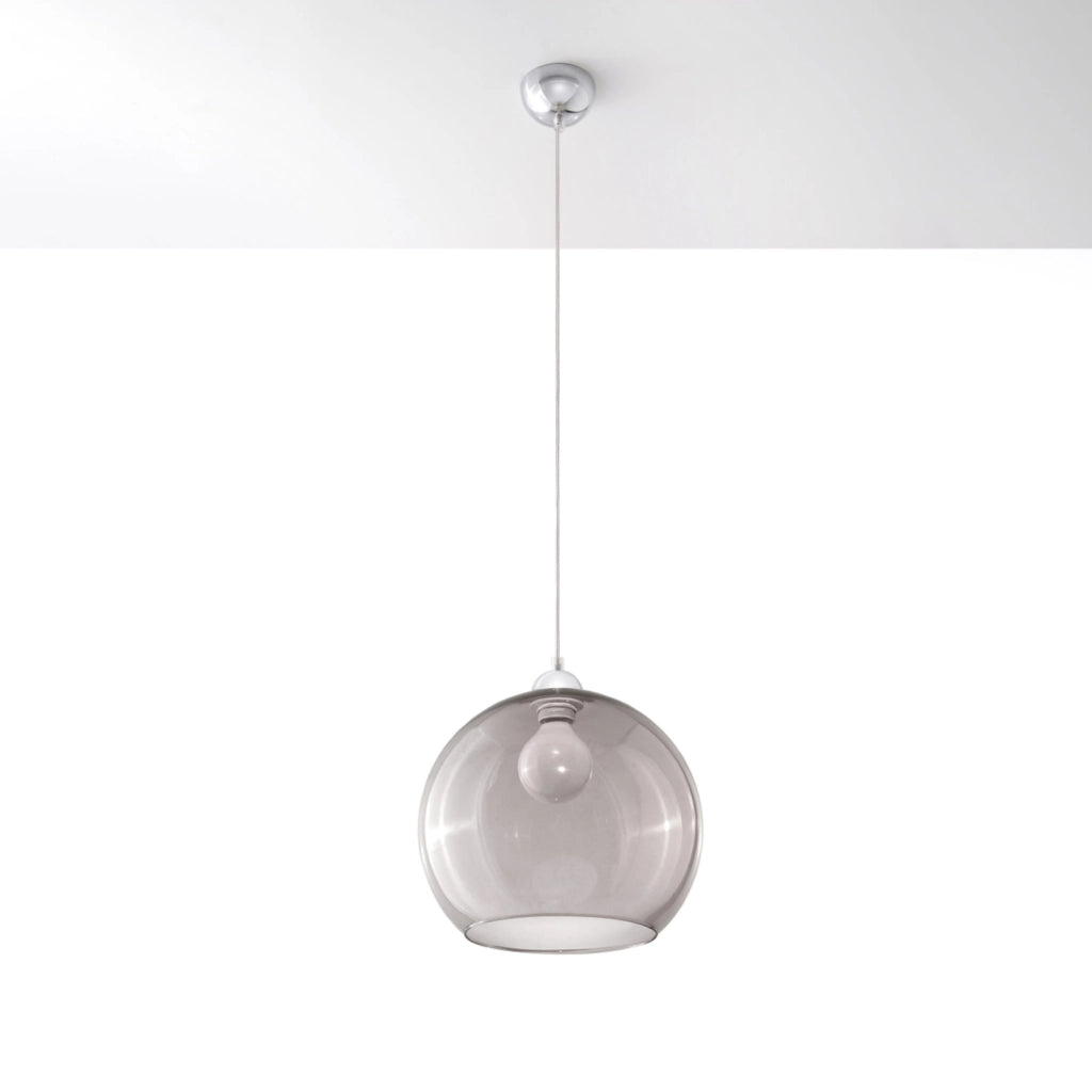 Lampada a sospensione ROTUND vetro trasparente cromo E27 30cm