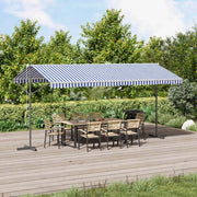 Tenda da Sole Blu e Bianca 500x300 cm in Tessuto e Acciaio 368933