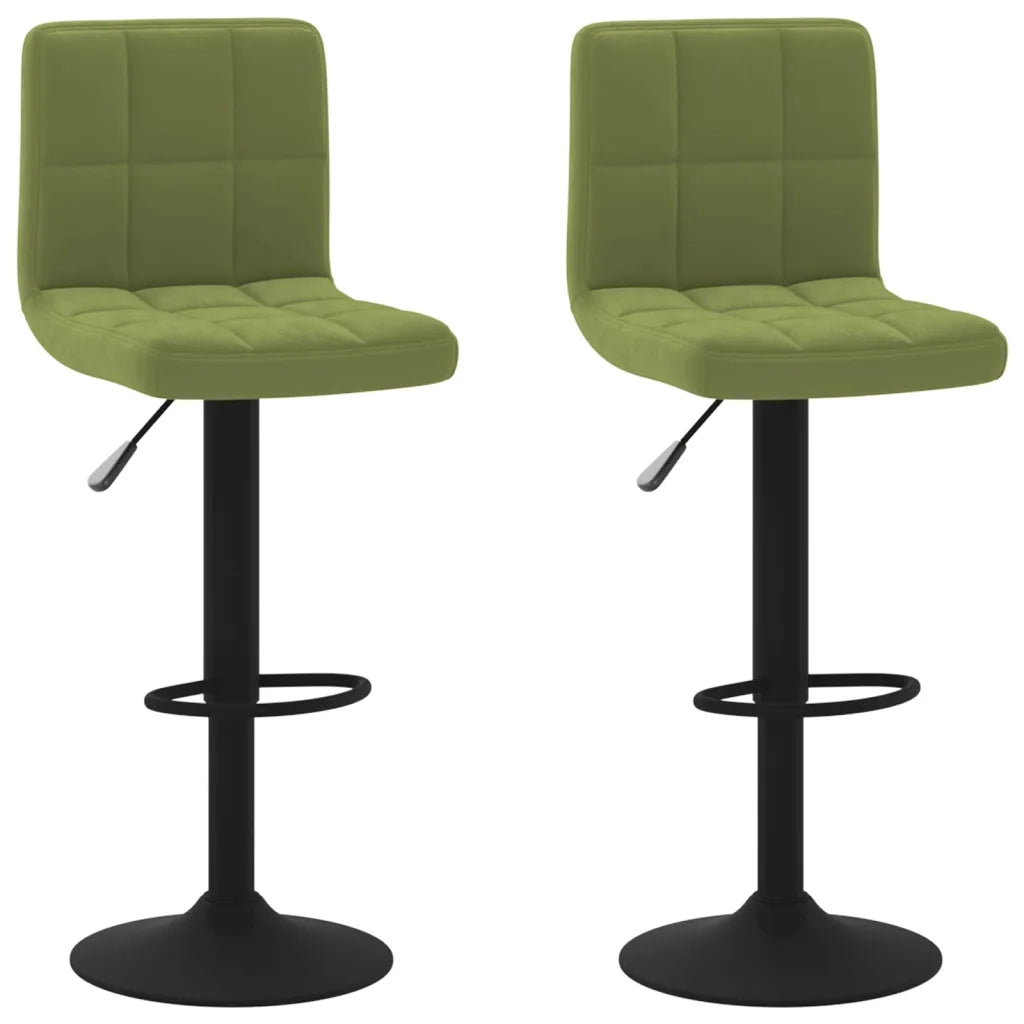 Sgabelli da Bar 2 pz Verde Chiaro in Velluto 334307