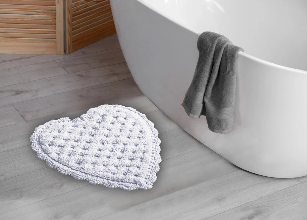 Tappeto Bagno Doccia Spugna Tappetino Assorbente Cotone Pelo Corto Mod. Giulietta - Giulietta - Bianco