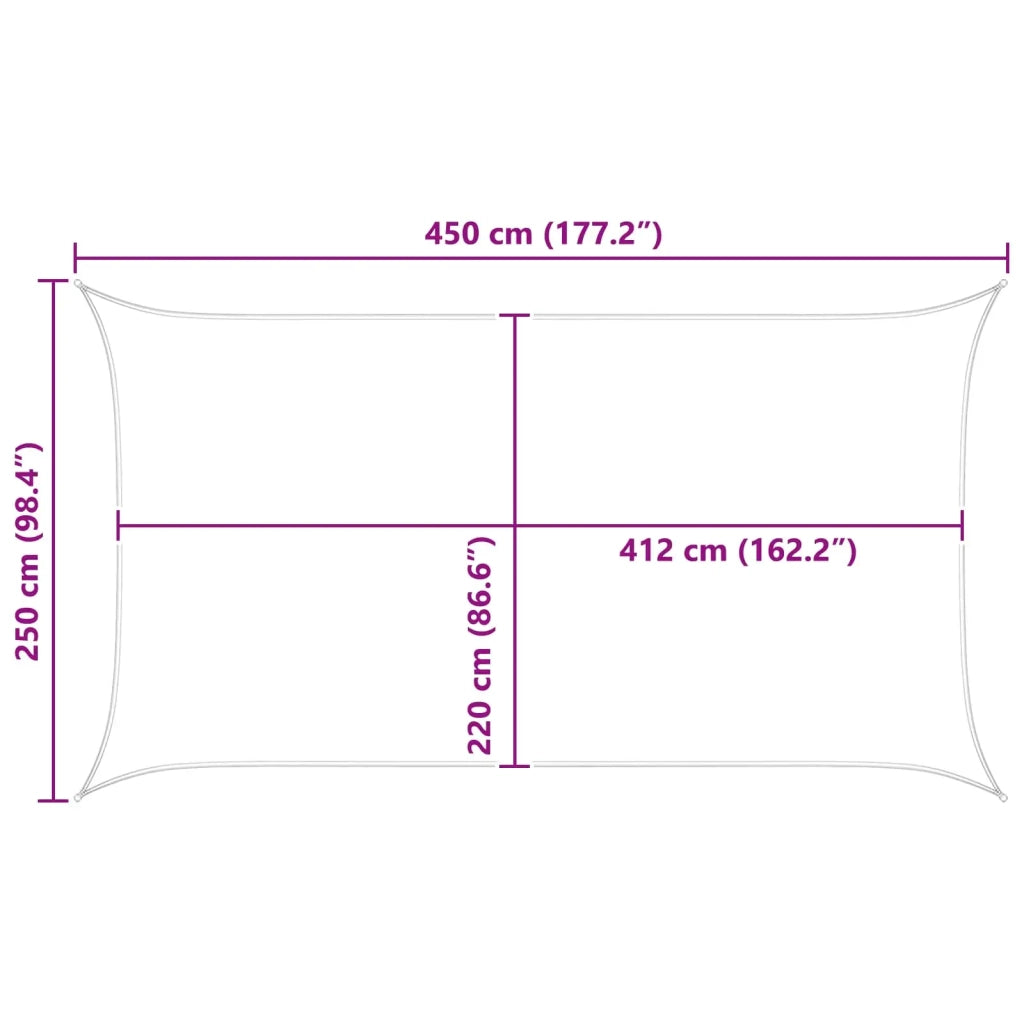 Vela da ombra solare-Telo Ombra-Vela Ombreggiante-Parasole a Vela Grigio chiaro e bianco 4,5 x 2,5 m