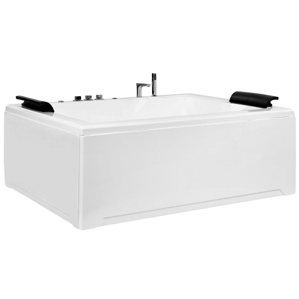 Vasca Idromassaggio Dritta Bianca Sanitaria Acrilico Singola 183 x 142 cm Spazio per 2 Rettangolare Stile Moderno