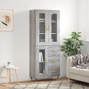 Credenza Grigio Sonoma 69,5x34x180 cm in Legno Multistrato 3198583