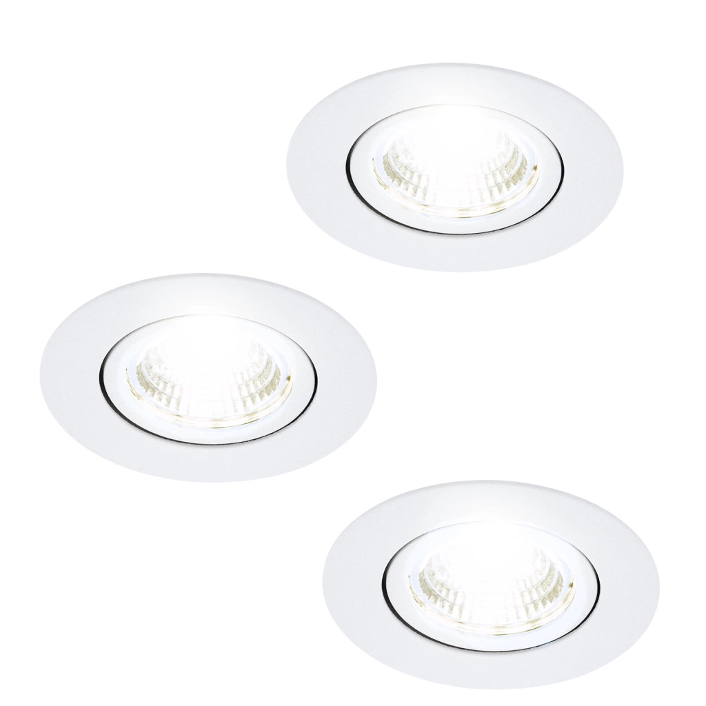 Faretto Ad Incasso Moderno Saliceto In Alluminio Bianco 3 Luci Led 6W 4000K
