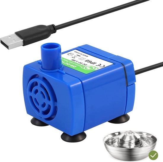 Pompa di fonte per gatti USB, sostituzione silenziosa, pompante fonte per gatti per 2L, in acciaio inossidabile
