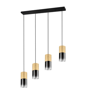 Lampada a Sospensione da Interno  E27 in Metallo Ottone Satinato