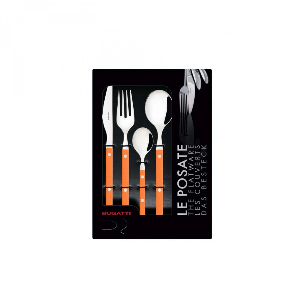 ALLEGRA, Posate Set 24 Pz, Scatola Finestra, Casa Bugatti Colore: Arancione