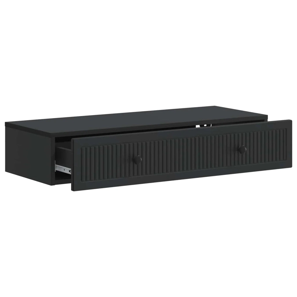 Tavolino da Parete Laterale Nero 87,5 x 34,5 x 17 cm