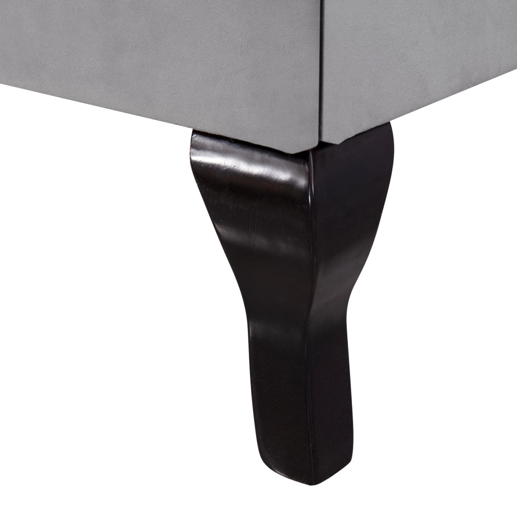 Letto imbottito 90 x 200 cm in velluto grigio con rete a doghe