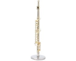 Flauto Miniatto 11cm in Oro - Modello Musicale in Ottone - Standard - Scatola Regalo - Decorativo Ornamento - 100% Nuovo di Zecca