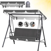 Dak Vervangend per Schommelbank 210 x 145 cm - Grigio - Impermeabile Zonnedak - Universale - 420D Oxford - 3 Posti - Dak Copertura