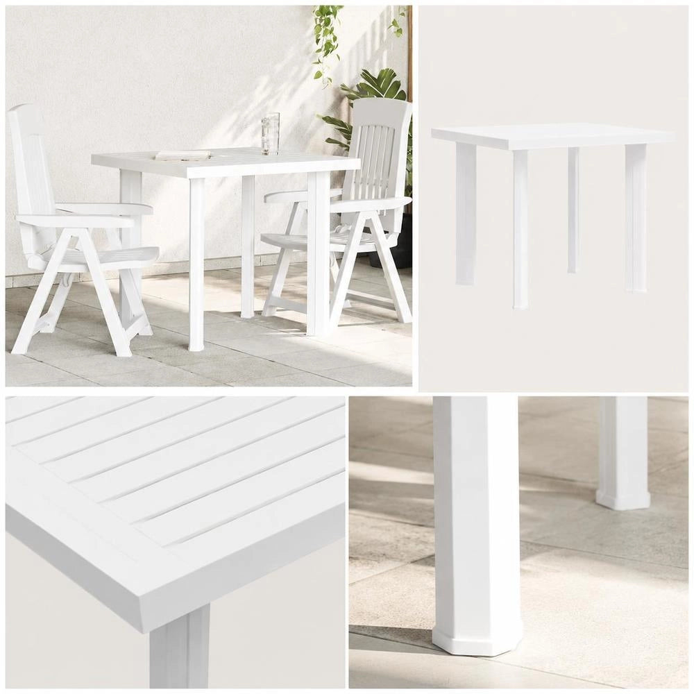Garden Table, White, 80x75x72 Cm, Plastic
