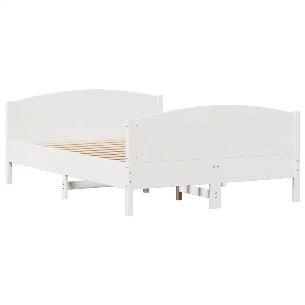 vidaXL Letto senza Materasso Bianco 120x190 cm Legno Massello di Pino