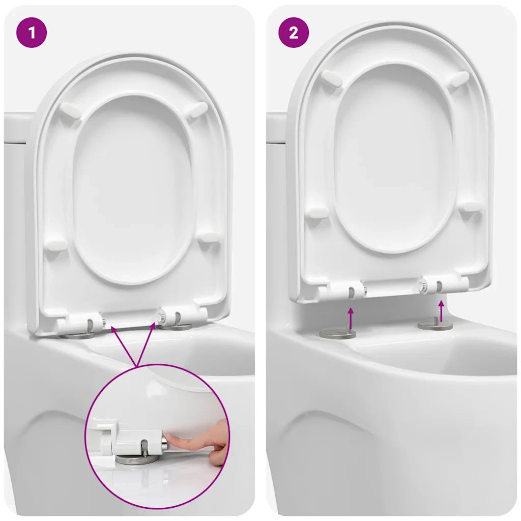 vidaXL Sedile del WC Bianco 48 x 36.5 x 4.5 cm Polipropilene