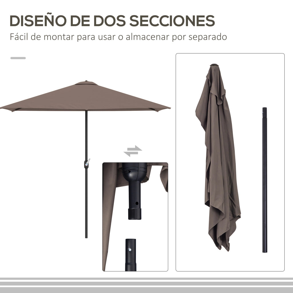 Ombrellone da giardino semicircolare ¨C Zephmum ¨C Grigio 269x138x236 cm