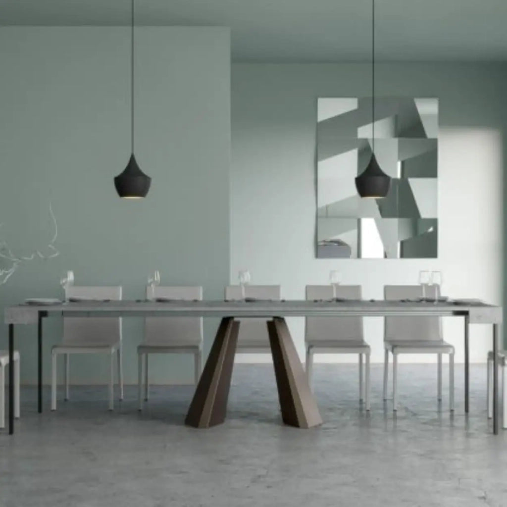 Consolle allungabile 90x40/300 cm Diamante cemento telaio orso