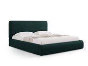 Cosmopolitan Design - Letto a cassettone con testiera "Colonel" 200x200cm in ciniglia verde bottiglia 