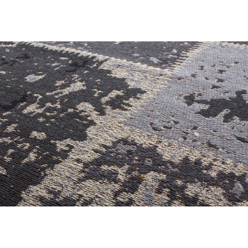 Tappeto Matrix 100 in Cotone Patchwork Nero e Grigio