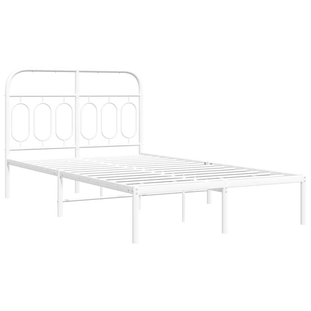 vidaXL Giroletto con Testiera in Metallo Bianco 120x200 cm