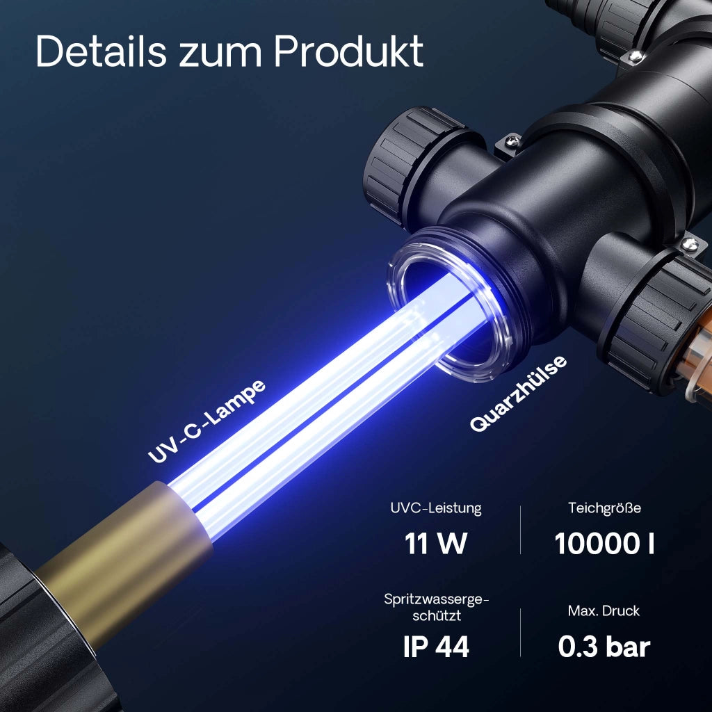CUV-111 Chiarificatore acqua per laghetti Filtro luminoso 11W
