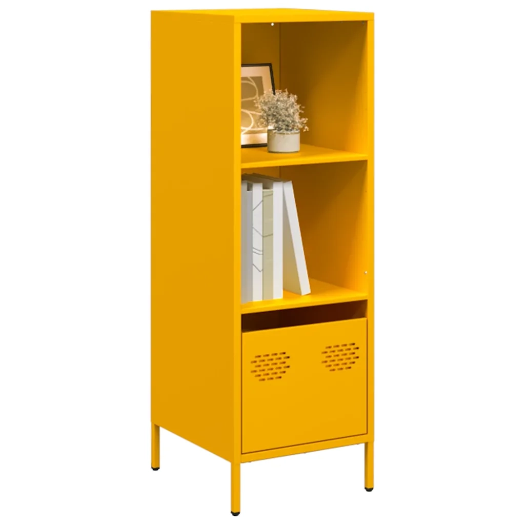 Credenza | Madia | Buffet da pranzo | Armadio da pranzo Giallo Senape 35x39x103,5 cm in Acciaio