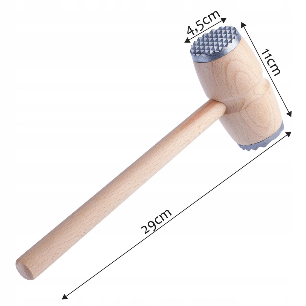 Batticarne KADAX per cotolette, martello in legno a doppia faccia, 29 cm