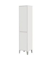 Mobile Bagno Colonna Portabiancheria Legno Bianco Rovere Lavanderia 2 Ante Colore: Bianco
