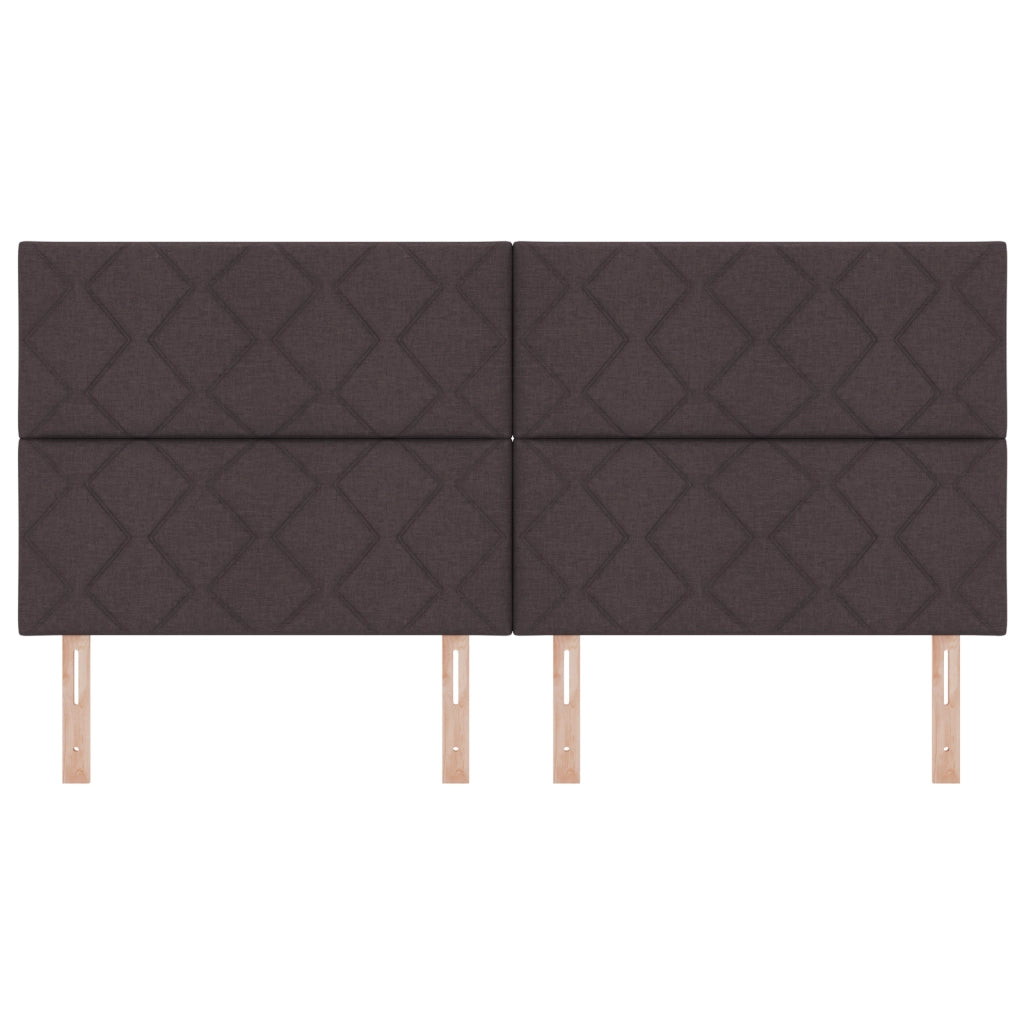 Testata LED  Design a Blocchi di Diamante Marrone Scuro 200 cm Tessuto